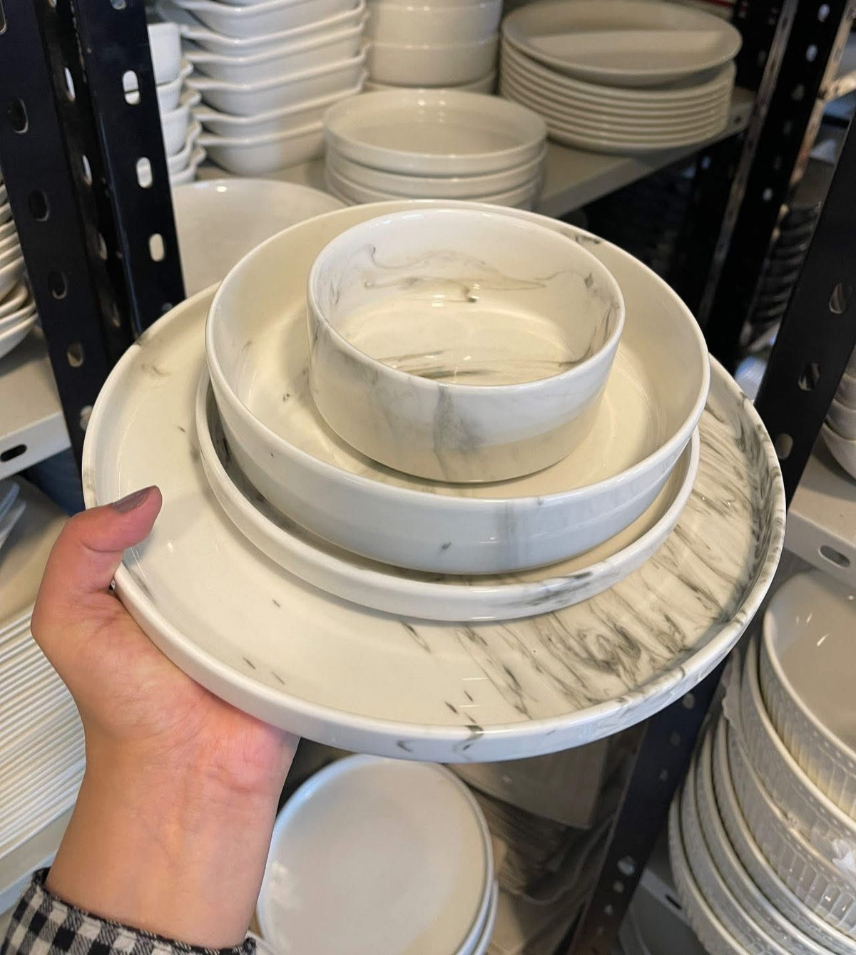 Gray marbel - porcelain dinner set